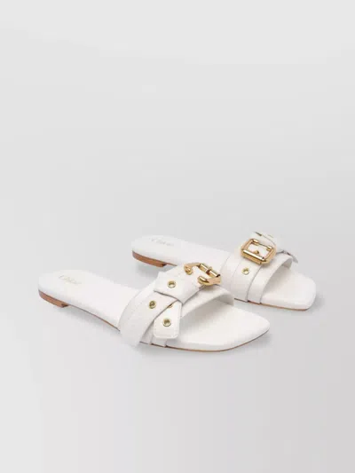 CHLOÉ MAE LEATHER SANDALS GOLD HARDWARE