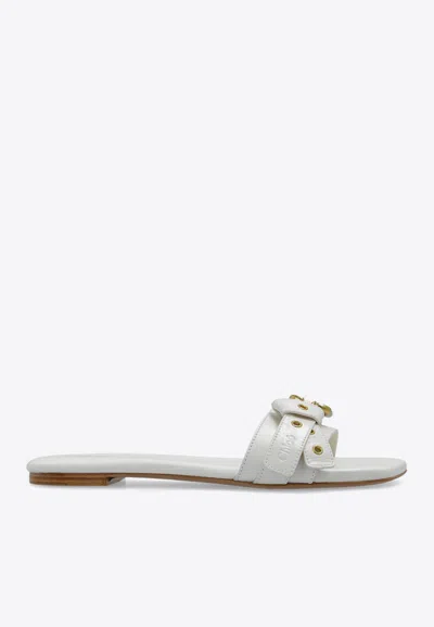 CHLOÉ MAE LEATHER SLIDES
