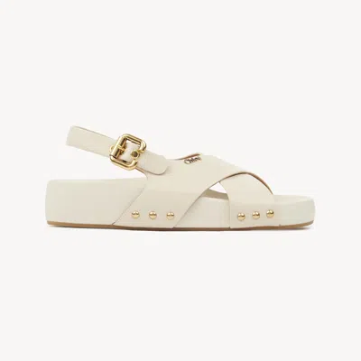 CHLOÉ MAE SANDAL BEIGE SIZE 3 100% CALF-SKIN LEATHER