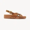 Chloé Mae Sandal Brown Size 8 100% Lambskin In Brown