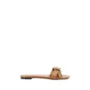 Chloé Mae Knotted-strap Leather Flat Sandals In Brown