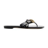 Chloé Mae Knotted-strap Leather Flat Sandals In Black