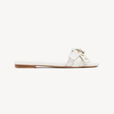 CHLOÉ MAE SLIDE BEIGE SIZE 4 100% CALF-SKIN LEATHER