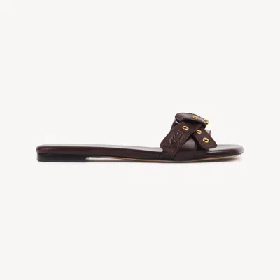 CHLOÉ MAE SLIDE RED SIZE 3 100% CALF-SKIN LEATHER