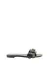 Chloé Mae Knotted-strap Leather Flat Sandals In Black