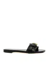 Chloé Mae Knotted-strap Leather Flat Sandals In Black