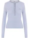 Chloé Round-collar And Long-sleeved Sweater In Baltic Sea