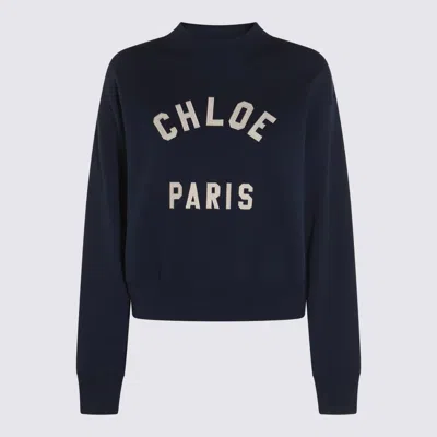 CHLOÉ CHLOÉ NAVY COTTON SWEATSHIRT