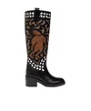 Chloé 60mm Mallo Embroidery Leather Tall Boots In Black