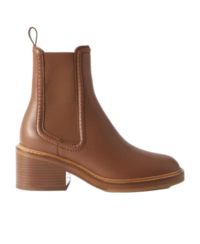 Chloé Mallo 60mm Leather Boots In Brown