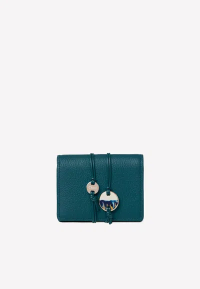 Chloé Malou Small Wallet In Calf Leather In Emerald
