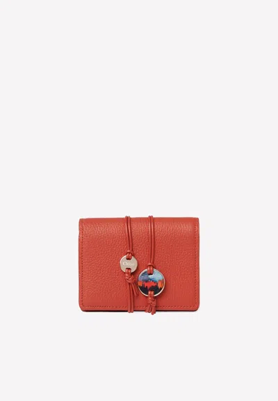 Chloé Malou Small Wallet In Calf Leather In Red