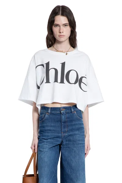 Chloé Oversize Cotton T-shirt In White