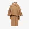 Chloé Cape Coat In Wool & Cashmere Orange Size 8 100% Wool, Horn Bubalus Bubalis, Farmed, Coo India In Beige