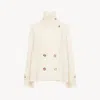 Chloé Oversized Short Coat In Wool In White