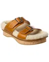 Chloé Chloe Marah Leather & Shearling Sandal In Brown