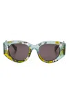 Chloé Marble-effect Sunglasses In Green