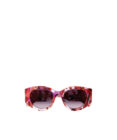 Chloé Marble-pattern Sunglasses In Red