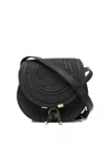 Chloé Marcie Small Leather Saddle Bag In Black