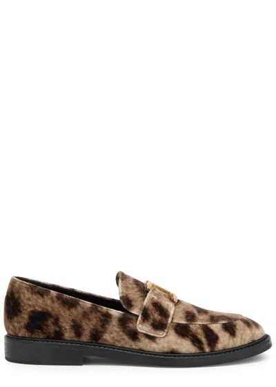 CHLOÉ CHLOE MARCIE 25 LEOPARD-PRINT VELVET LOAFERS