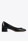 Chloé Marcie Embellished Patent-leather Pumps In Black