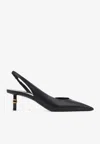Chloé Marcie 50 Slingback Pumps With Pointed Toe And Signature Hardware In Black