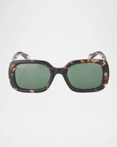 Chloé Marcie 53mm Rectangular Sunglasses In Brown