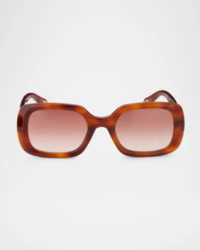 Chloé Marcie 53mm Rectangular Sunglasses In Brown