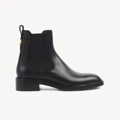 CHLOÉ MARCIE ANKLE BOOT BLACK SIZE 5 100% CALF-SKIN LEATHER