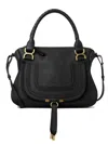 Chloé Small Marcie Grained Leather Shoulder Bag In Black
