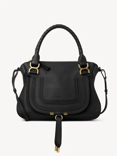 Chloé Sac Marcie En Cuir Grainé Femme Noir Taille Onesize 100% Cuir De Veau