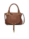 Chloé Marcie Small Double Carry Satchel Bag In Grained Leather In Marrón