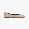 Chloé Marcie Python Print Leather Ballet Flats In Beige