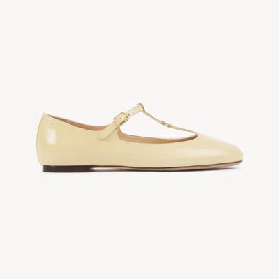 Chloé Marcie Embellished Metallic Cracked-leather Ballet Flats In Gold