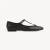 Chloé Marcie Mary-jane Python Print Leather Ballet Flats In Black