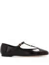 Chloé Marcie Embellished Crinkled Patent-leather Ballet Flats In Purple