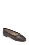 Chloé Marcie Leather Net Ballerina Flats In Black
