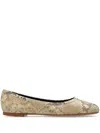 Chloé Marcie Python Print Leather Ballet Flats In Neutrals