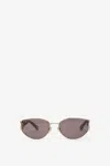 Chloé Marcie Round-framed Sunglasses With Logo-lettering In Gray