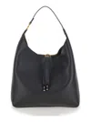 Chloé Marcie Black Shopper In Grainy Leather Woman In Black