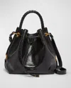 Chloé Marcie Bucket Bag In Shiny Calfskin In Black