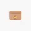 Chloé Marcie Card Holder In Grained Leather In Neutral