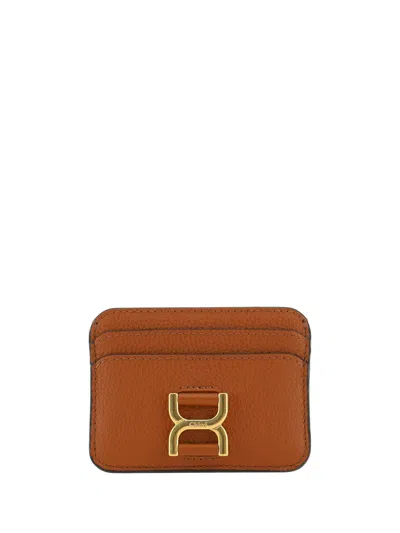 Chloé Marcie Card Holder In Tan