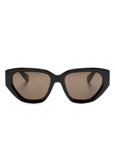 Chloé Marcie Cat-eye Sunglasses In Black