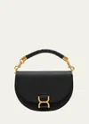 Chloé Marcie Mini Leather Shoulder Bag In Black