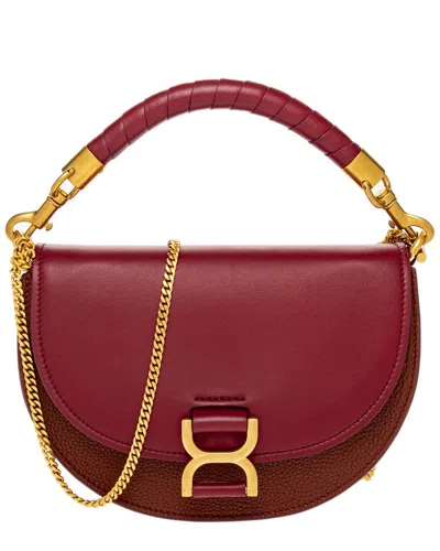 Chloé Marcie Chain Flap Leather Bag In Red