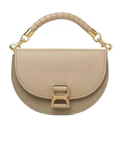 Chloé Marcie Chain Flip Shoulder Bag In Nude