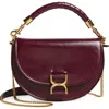 Chloé Marcie Flap Crossbody Bag In Shiny Calfskin In Dimness Purple