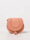 Chloé Marcie  Bag In Grained Leather In Pink