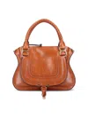 Chloé Small Leather Marcie Top-handle Bag In Brown